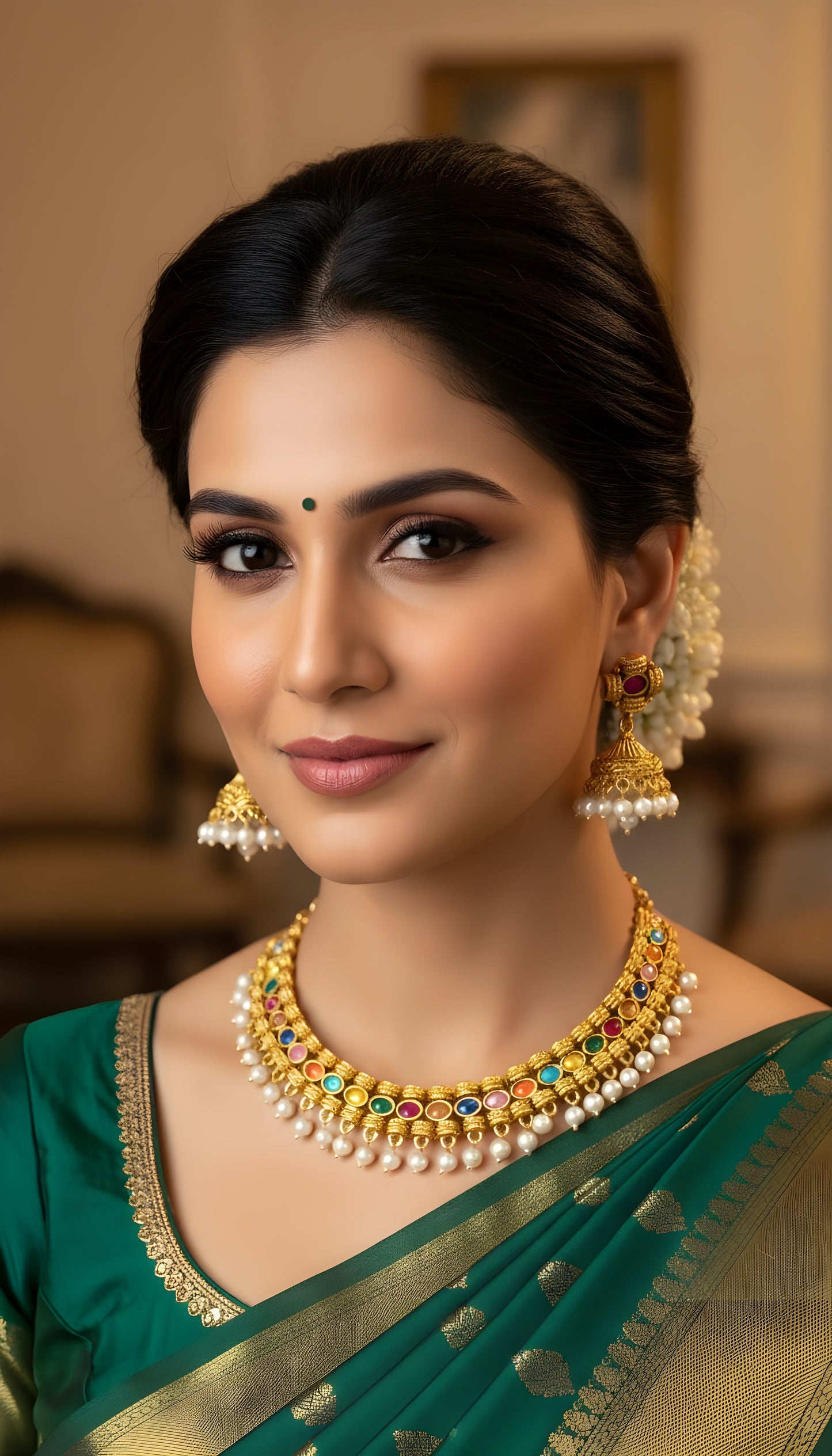 Stunning Semi Kemp Neckalce in red gold