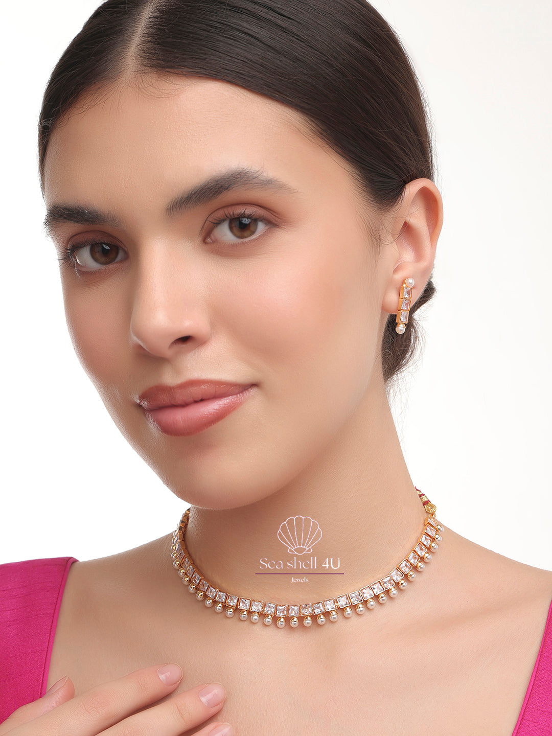 Regal Royal Elegance Necklace Set | Front View | SeaShell4U Jewels