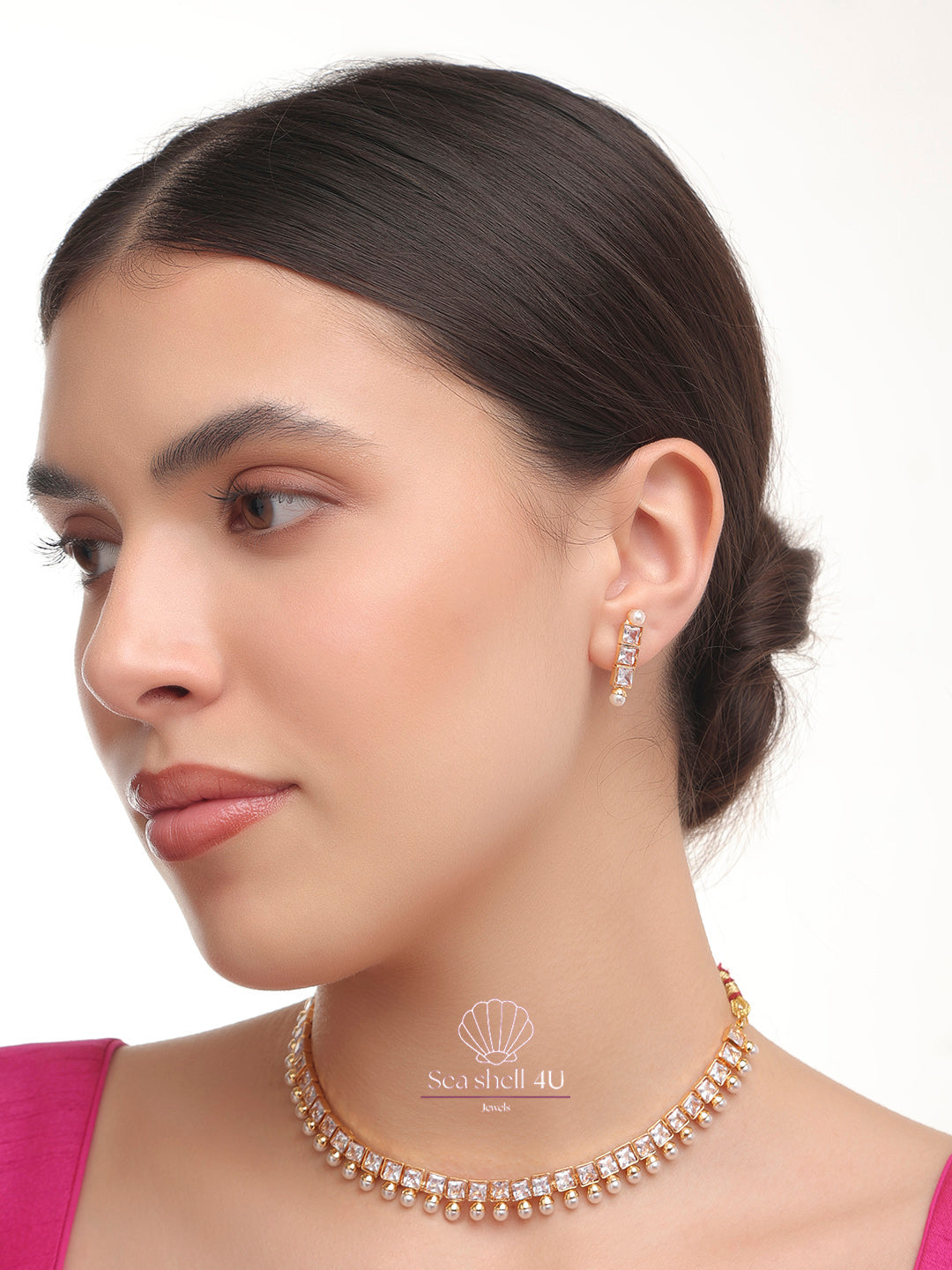 Premium Timeless Grace Necklace Set | Front View | SeaShell4U Jewels