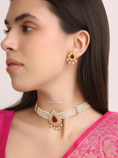 Royal Bridal Maharani Haar | Front View | SeaShell4U Jewels