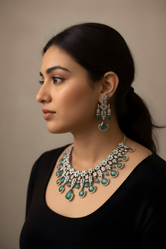 Dazzling Diamond Necklace Set For Women