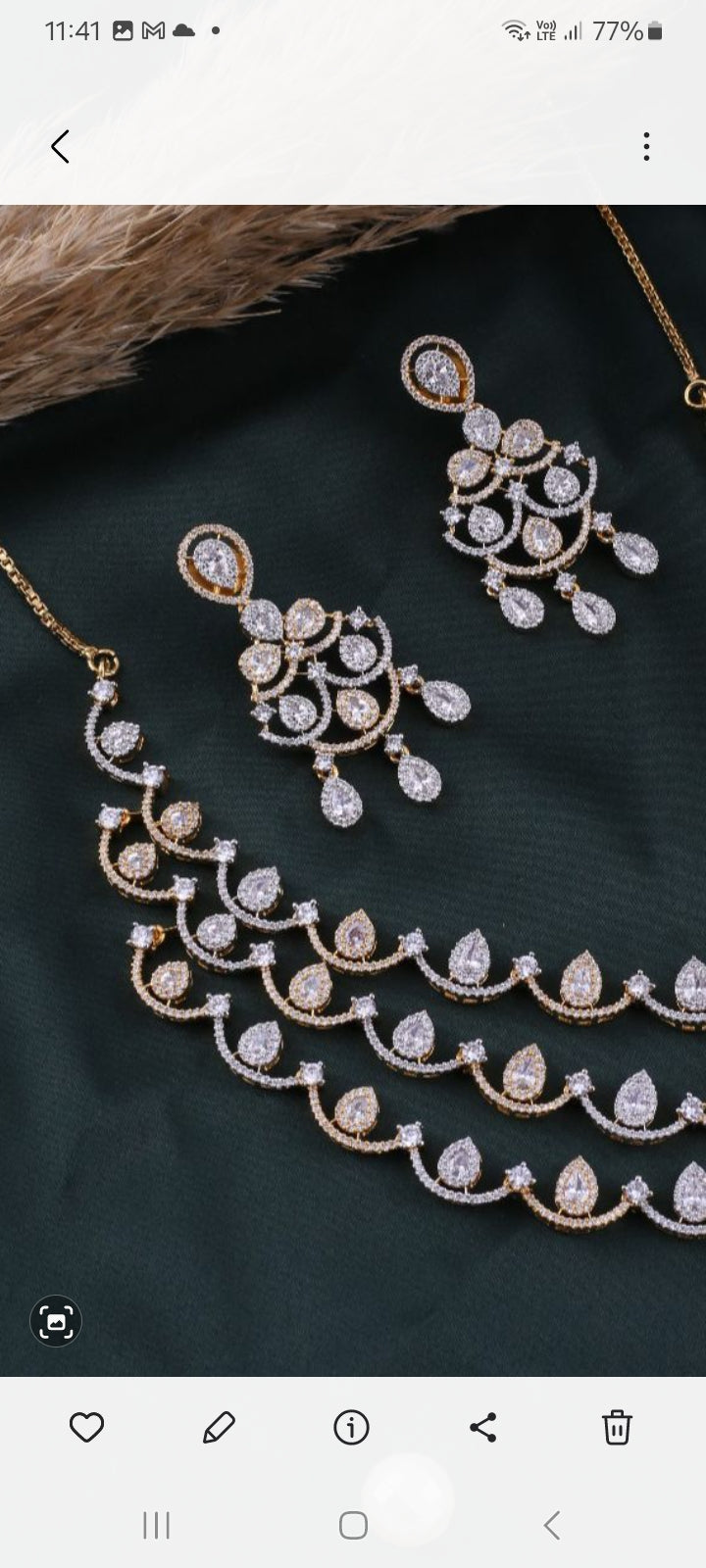 Gold Brass Premium & Elegant Necklace Set For Women