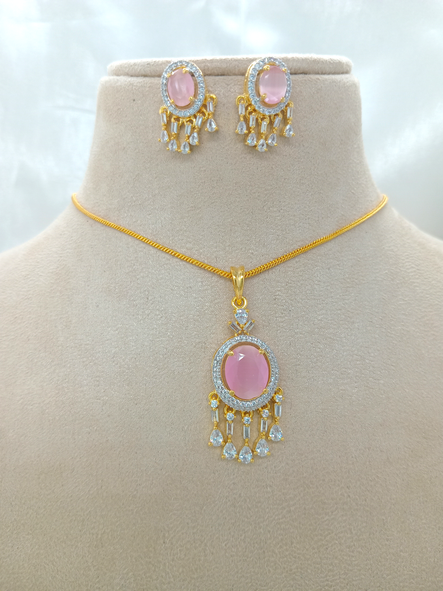 Gold Brass Premium & Elegant Pendant Set For Women