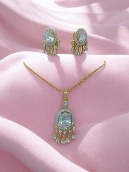 Gold Brass Premium & Elegant Pendant Set For Women