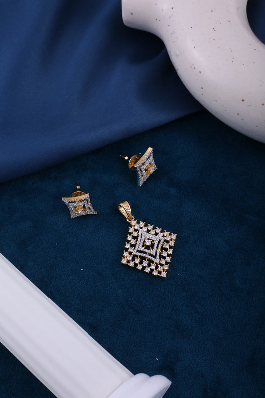 Gold Brass Premium & Elegant Pendant Set For Women