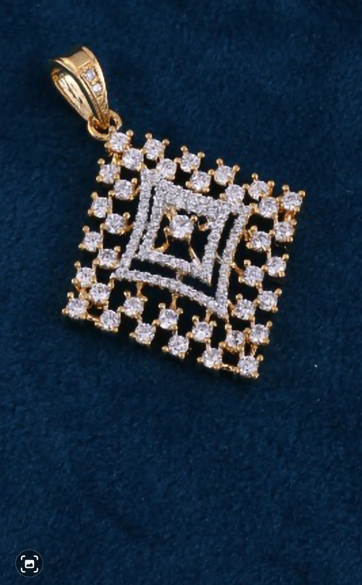 Gold Brass Premium & Elegant Pendant Set For Women