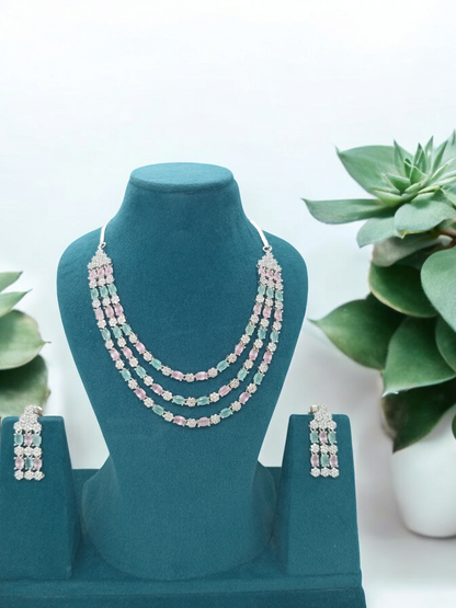 Dazzling Diamond Necklace Set For Women