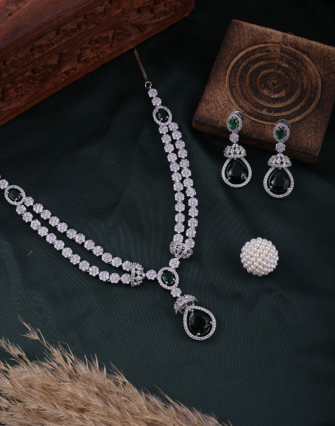 Gold Brass Premium & Elegant Pendant Set For Women