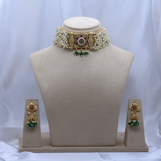 SwarnaMoti - Pearl Necklace Set For Women