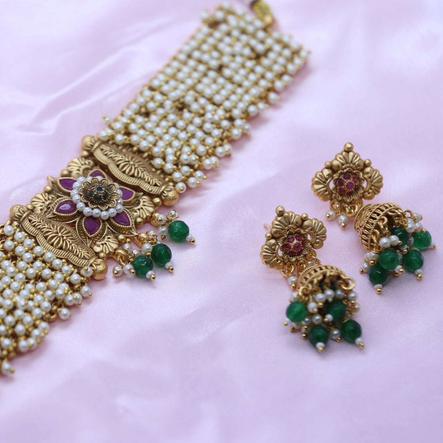 SwarnaMoti - Pearl Necklace Set For Women