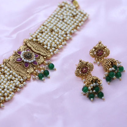 SwarnaMoti - Pearl Necklace Set For Women