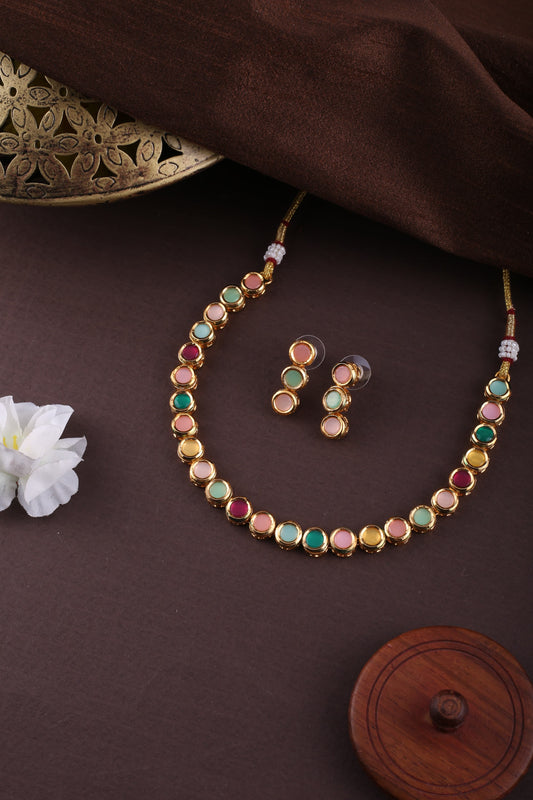 Gold Brass Premium & Elegant Kundan Set For Women