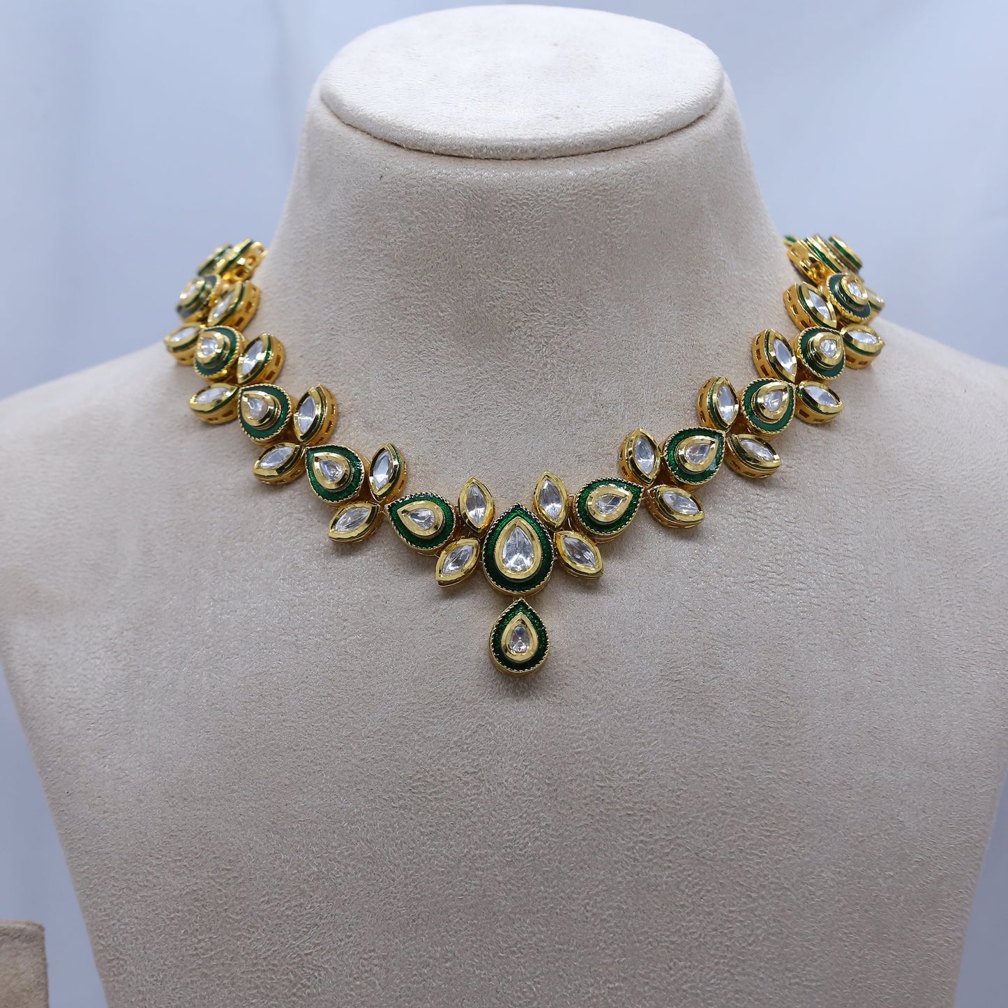 Gold Brass Premium & Elegant Kundan Set For Women