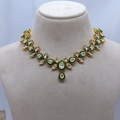 Gold Brass Premium & Elegant Kundan Set For Women