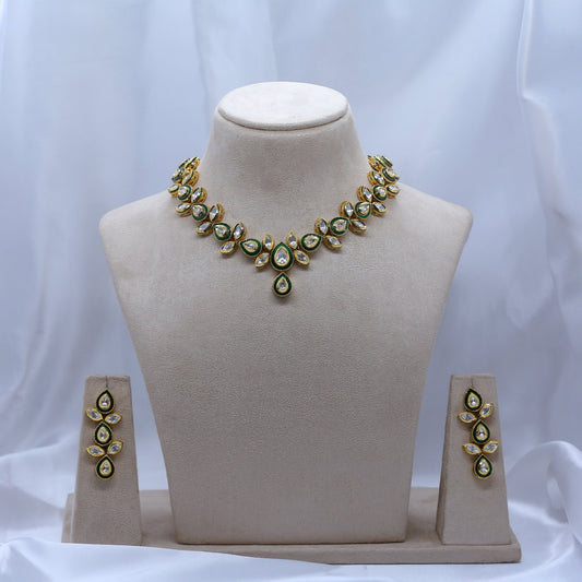 Gold Brass Premium & Elegant Kundan Set For Women
