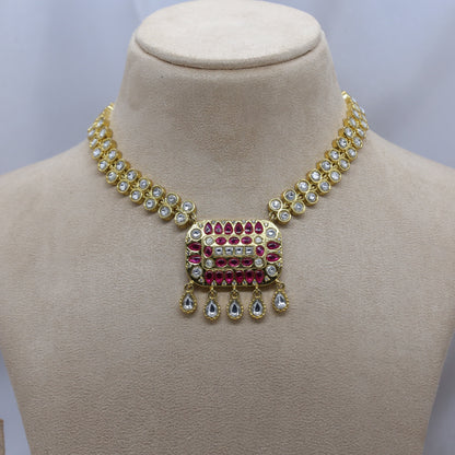 Gold Brass Premium & Elegant Kundan Set For Women