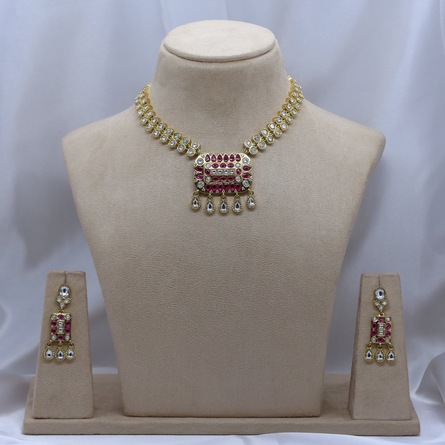 Gold Brass Premium & Elegant Kundan Set For Women