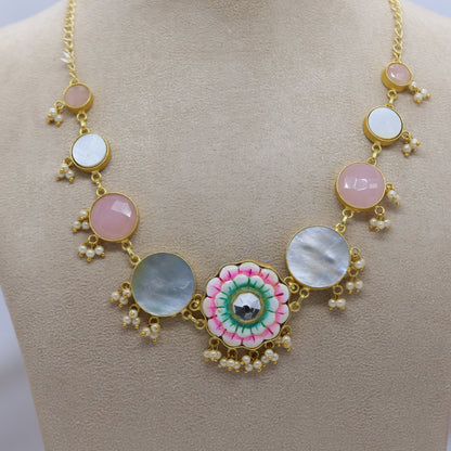 Gold Brass Premium & Elegant Necklace Set For Women
