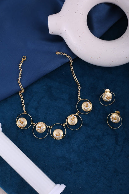 Gold Brass Premium & Elegant Kundan Set For Women