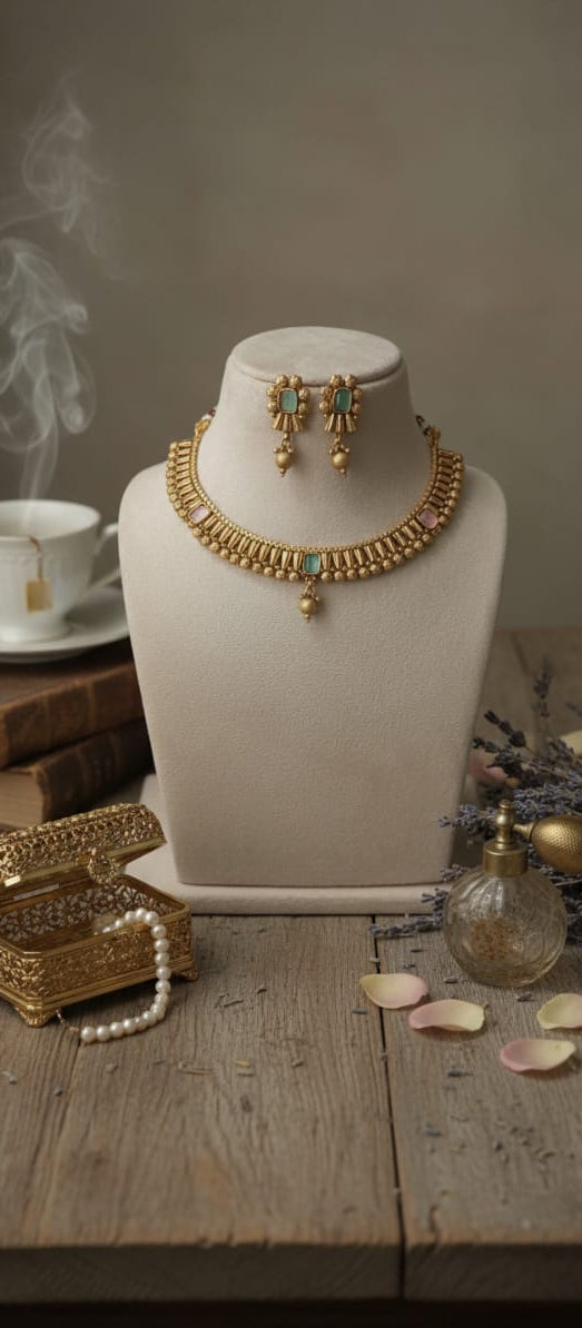 Maharani Style Rajwadi Necklace | Front Design | SeaShell4U Jewels