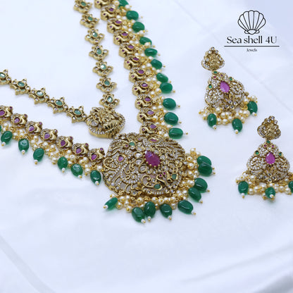 Shringarika Antique Gold Temple Necklace Set