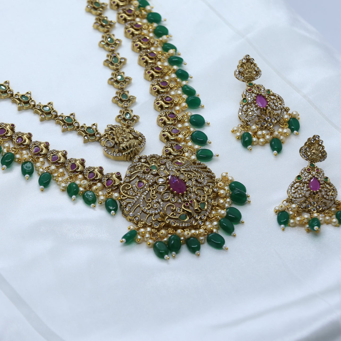 Shringarika Antique Gold Temple Necklace Set