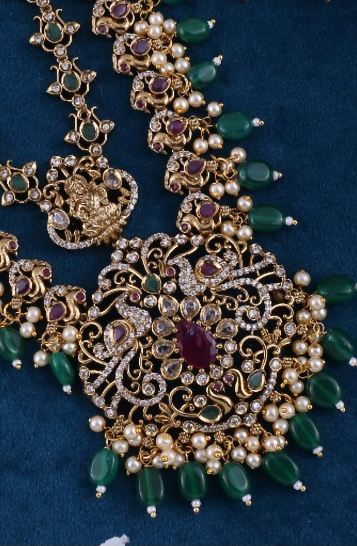 Shringarika Antique Gold Temple Necklace Set
