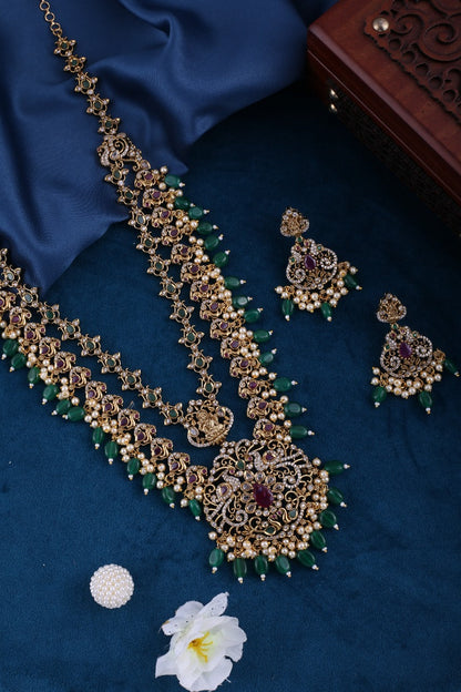 Shringarika Antique Gold Temple Necklace Set