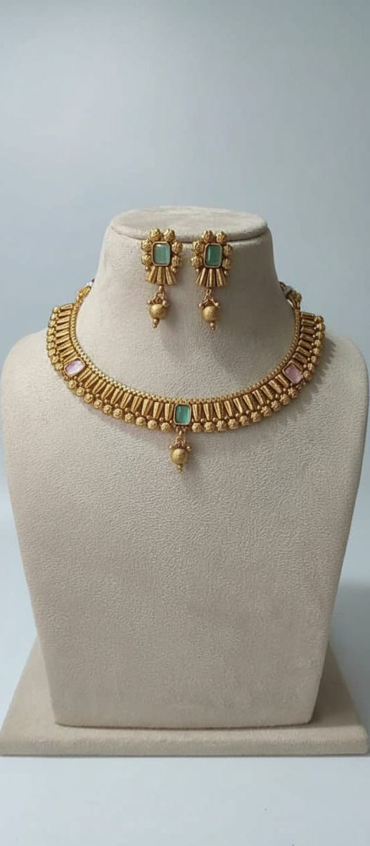 Royal Ethnic Rajwadi Necklace | Front View | SeaShell4U Jewels