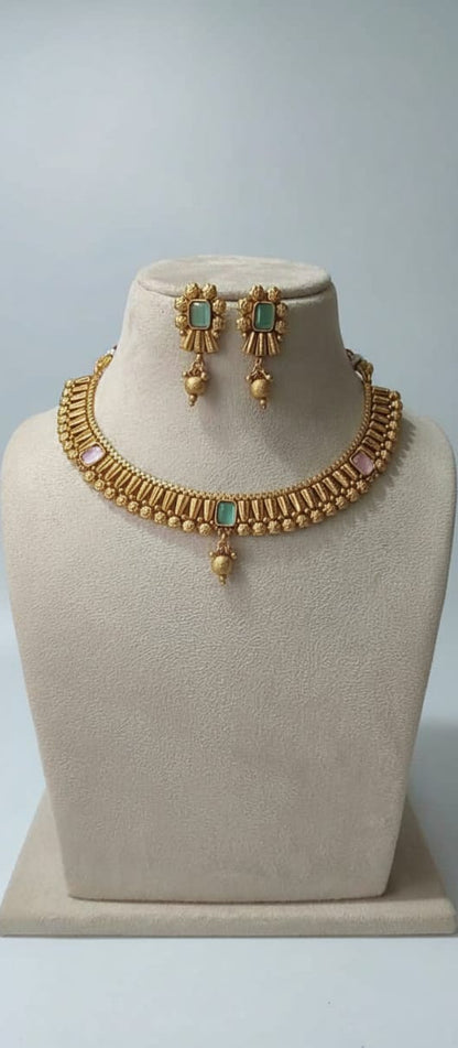 Royal Ethnic Rajwadi Necklace | Front View | SeaShell4U Jewels