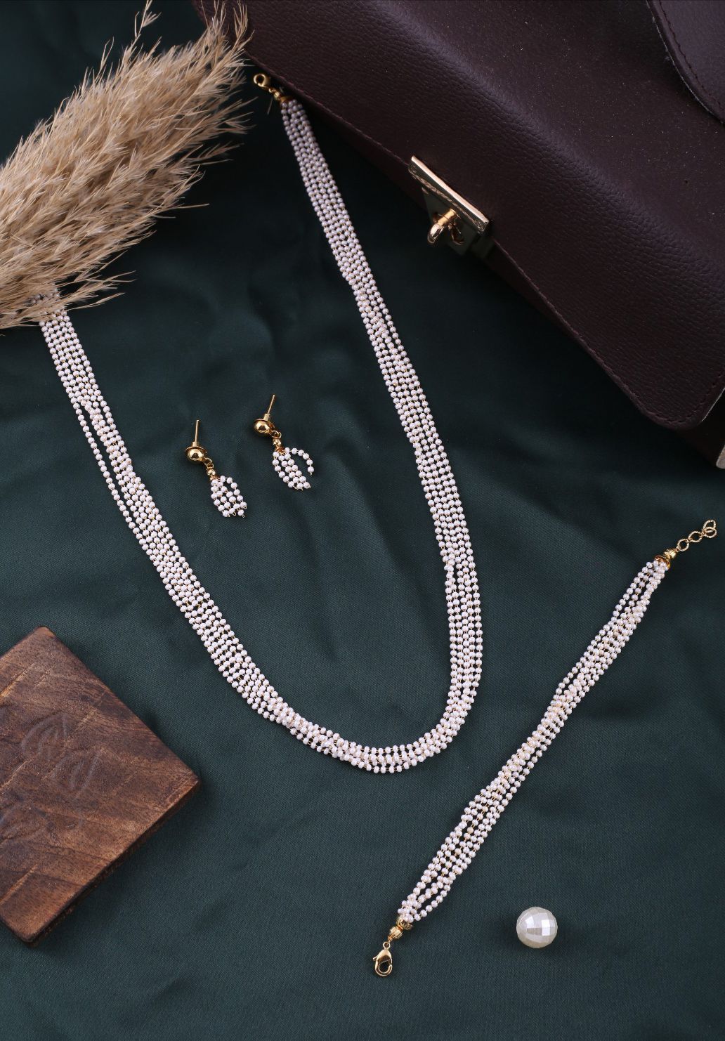 Micro Pearl Necklace  Bracelet Set