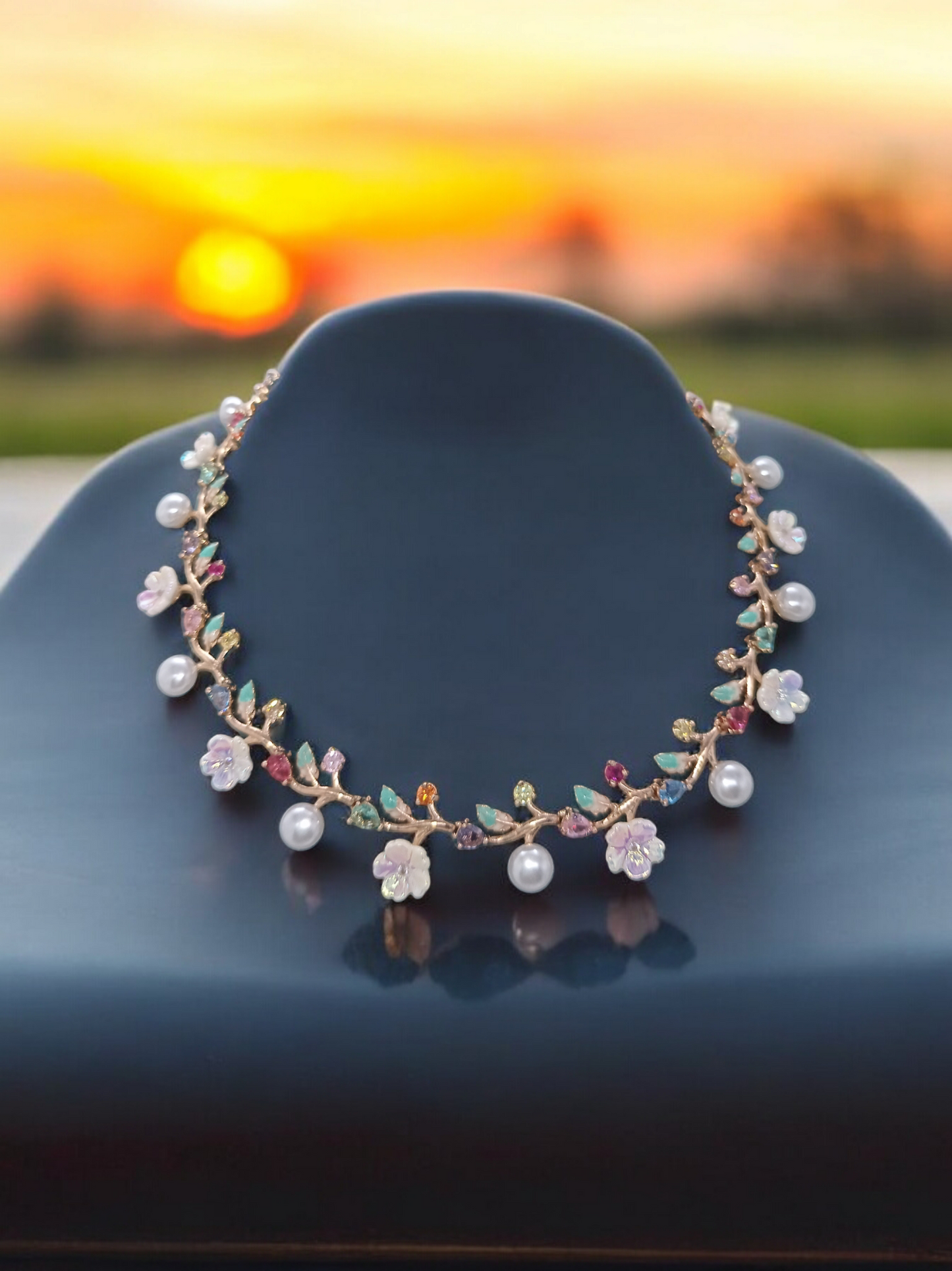 Gold Brass Premium & Elegant Necklace Set For Women